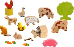 Jeujura Figuras de madera Animales de granja