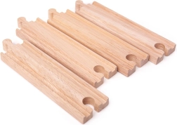 Vías rectas largas BIGJIGS RAIL 21 cm – 4 uds