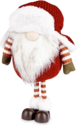 Figura navideña de gnomo 39 cm – decoración textil con gorro de punto y barba