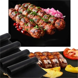 Alfombrilla de parrilla de teflón para horno y barbacoa, reutilizable, 4 uds