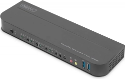 Conmutador KVM Digitus de 4 puertos DisplayPort/HDMI 4K 60 Hz con USB y audio