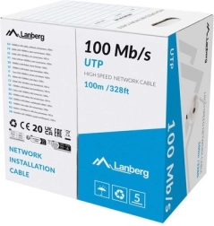 Cable LAN UTP 100 MB/s CCA 100 m gris
