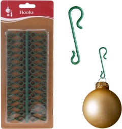 Ganchos verdes para adornos navideños de 3,5 cm, 60 unidades