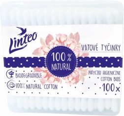 Bastoncillos de algodón con varilla de papel LINTEO 100 uds