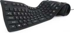 Teclado de silicona impermeable USB con adaptador OTG, negro