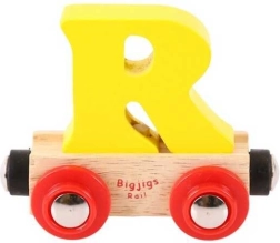 Bigjigs Rail vagón de tren de madera para vía férrea letra R