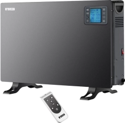 Calefactor convector con LCD y control remoto, negro