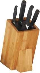 Soporte de bambú para cuchillos con inserto universal