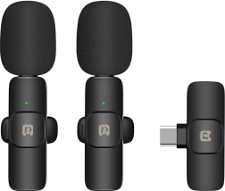 Micrófono de solapa inalámbrico USB‑C Puluz para Android (kit dual)
