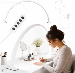 Lámpara de mesa LED cosmética sin sombras para manicura en arco blanca