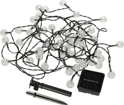 Luces LED solares de jardín forma redonda 7 m blanco cálido