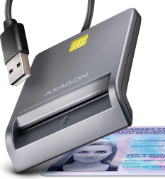 AXAGON lector de tarjetas con chip e ID USB con cable de 1,3 m