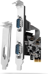 Controlador PCIe AXAGON con 2 puertos serie RS232 250 kBd, incluye chapas estándar y low profile