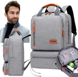 Mochila escolar para estudiantes gris claro