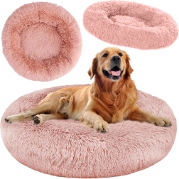 Cama de peluche para gatos y perros pequeños 50 cm – Rosa