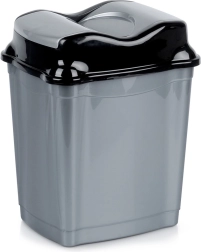 Papelera de plástico con tapa basculante 9 l, gris