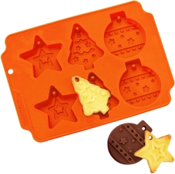 Molde navideño de silicona para galletas naranja SILLINIE