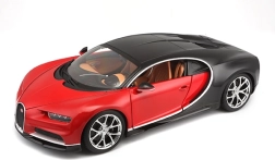 Bburago Bugatti Chiron rojo‑negro 1:18 – modelo de coche metálico
