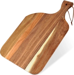 Tabla de cortar y servir de madera 34 × 20,5 cm de madera de acacia