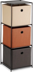 Estantería metálica con cajas de tela 34,5 × 34,5 × 100 cm