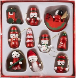 Set de adornos navideños de madera 10 uds