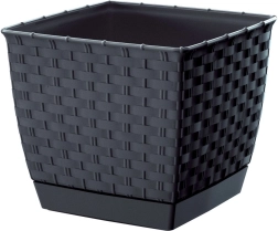 Maceta Ratolla Square color antracita de 22 cm