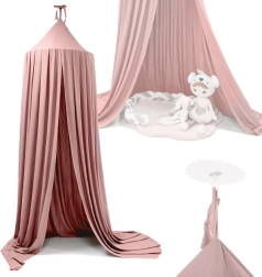 Dosel colgante rosa estilo tipi para habitación infantil