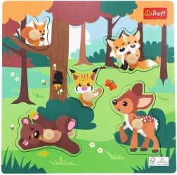 Puzle de madera Animales del bosque, 5 piezas