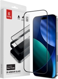 Cristal protector 3D Armour para iPhone 17 Pro Max con marco de instalación