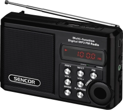 Radio de bolsillo con MP3, USB y microSD, batería de iones de litio hasta 10 horas