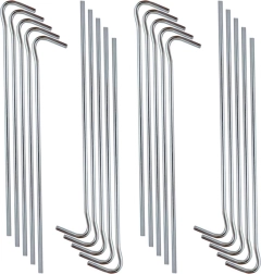Estacas de acero para tienda 18 cm, juego de 20 uds