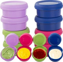 Recipientes de colores para dips y salsas 80 ml – juego de 8 uds con tapa