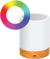 Lámpara LED nocturna táctil inalámbrica TECHLY con colores cambiantes