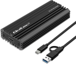 Carcasa Qoltec para M.2 SSD NVMe y SATA con conexión USB-C, capacidad 2TB