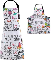 Delantal de cocina con unicornios en tubo