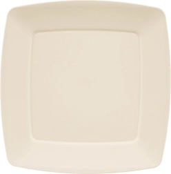 Plato llano de plástico Sandy color crema 23,5 × 23,5 cm