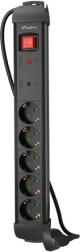 Protector contra sobretensiones Lanberg con 5 tomas y cable de 3 m
