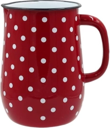 Jarra esmaltada TORO de 2,5 l con lunares, roja