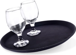 Bandeja de servicio antideslizante negra 35 cm