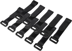 Organizador de cables con tiras de velcro, negro, 15 cm, 10 uds.