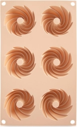 Molde de silicona para muffins y mini bizcochitos tipo bundt con chimenea, beige 28 × 17 × 3 cm