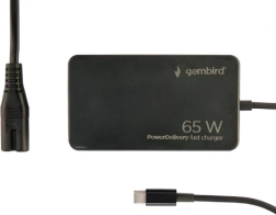 Cargador universal USB‑C de 65 W con carga rápida, negro