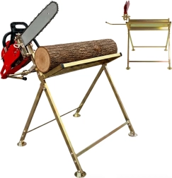 Cabra estable para cortar madera con soporte para motosierra Bauerkraft