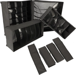 Juego de organizadores textiles para cajones de ropa y calcetines, 4 uds