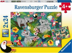 Puzzle RAVENSBURGER Koalas y perezosos 2×24 piezas