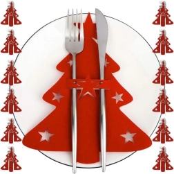 Accesorios navideños para cubiertos - arbolitos Ruhhy, 12 uds