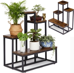 Soporte para flores estilo loft con 4 estantes ModernHome