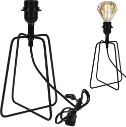 Lámpara de mesa metálica, negra, 31 cm