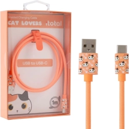 Cable de carga USB‑C con gatito naranja