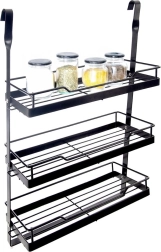 Estante de cocina colgante para riel, metálico, negro RADKA 32 × 11 × 46 cm